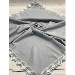 Вязаный плед для новорожденных Моана серый