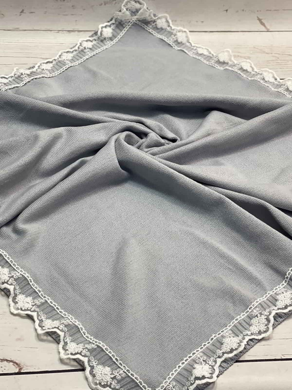 Вязаный плед Моана серый