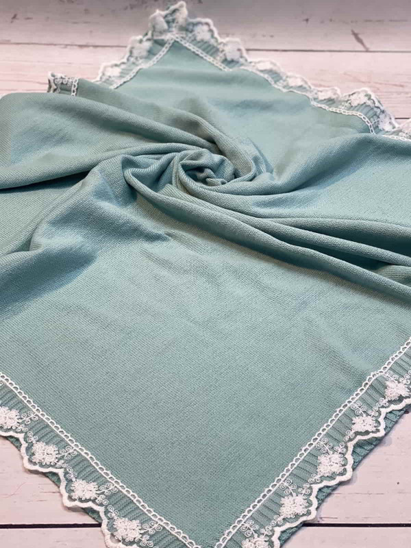 Вязаный плед Моана аквамарин