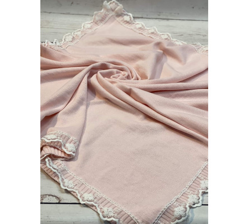 Вязаный плед для новорожденных Моана розовый