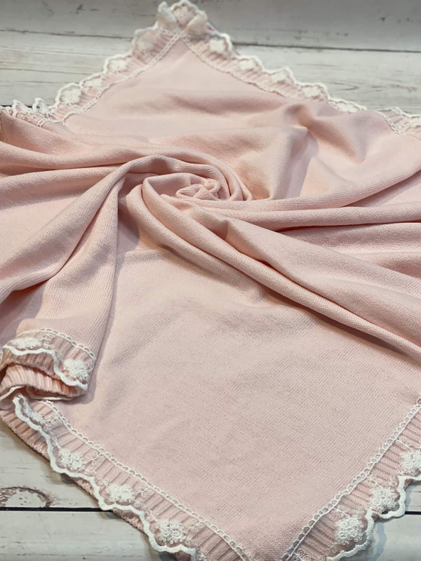 Вязаный плед Моана розовый