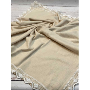 Вязаный плед для новорожденных Моана крем-брюле