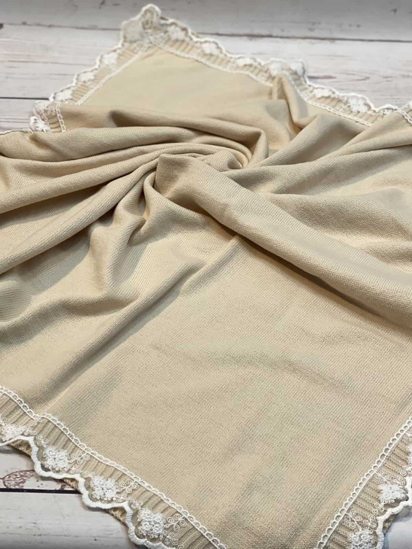 Вязаный плед Моана крем-брюле