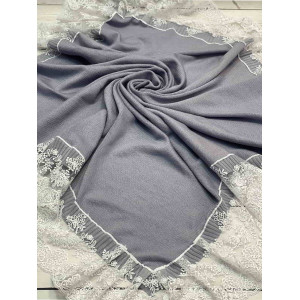 Вязаный плед для новорожденных Моцарт серый