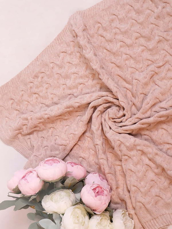 Вязаный плед Остин крем-брюле