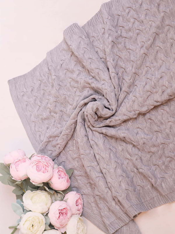 Вязаный плед Остин серый