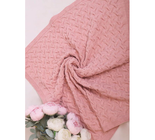 Вязаный плед для новорожденных Остин пудра