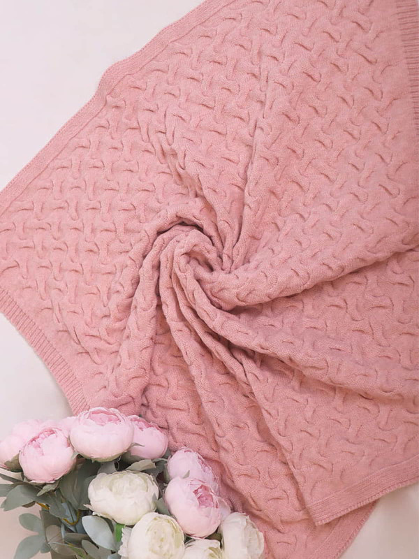 Вязаный плед Остин пудра