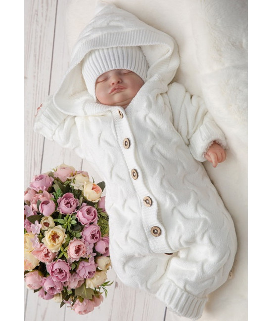 Комбинезон с капюшоном для новорожденных Остин белый