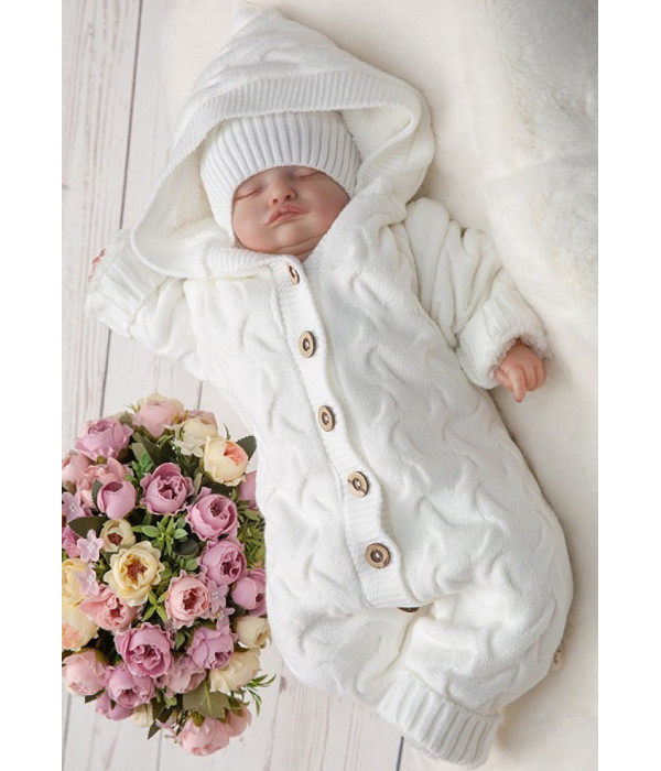 Вязаный комбинезон на подкладе Остин белый