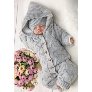 Комбинезон с капюшоном для новорожденных Остин серый