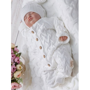 Вязаный комбинезон для новорожденных Остин белый