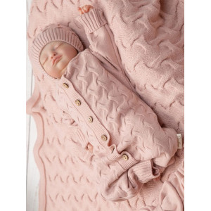 Вязаный комбинезон для новорожденных Остин пудра