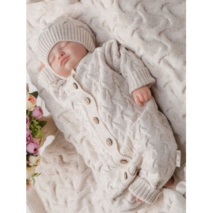 Вязаный комбинезон для новорожденных Остин крем-брюле