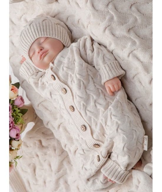 Вязаный комбинезон для новорожденных Остин крем-брюле