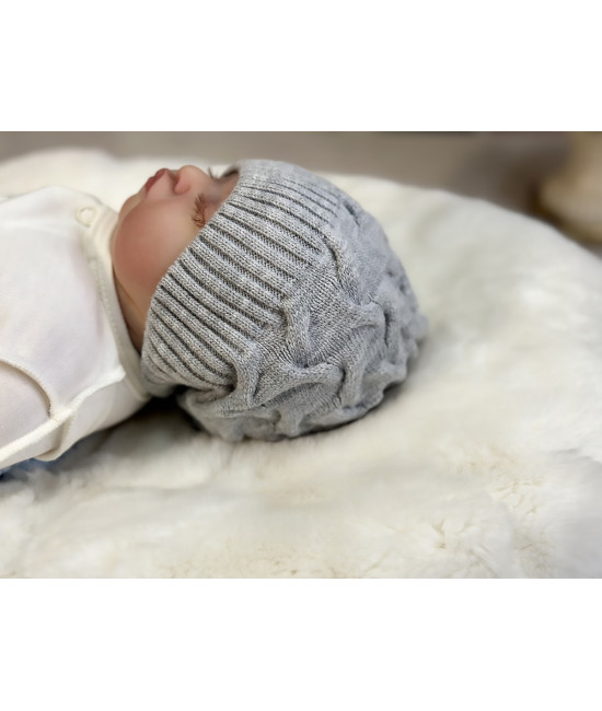 Вязаный комбинезон для новорожденных Остин серый