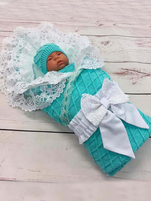 Летний вязаный комплект Пахлава тиффани