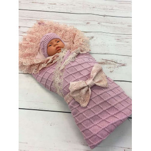 Вязаный комплект Пахлава пудра