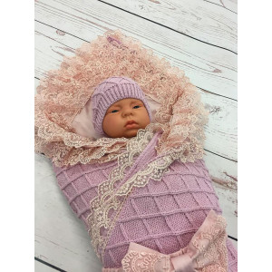 Вязаный комплект Пахлава пудра