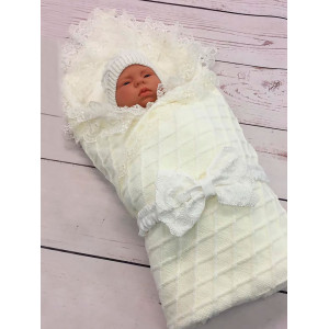 Вязаный комплект Пахлава молочный