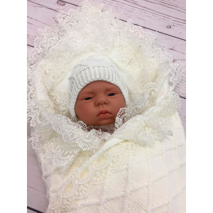 Вязаный комплект Пахлава молочный