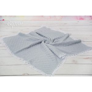 Вязаный плед Пахлава серый