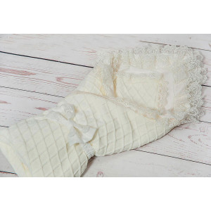 Вязаный комплект Пахлава молочный