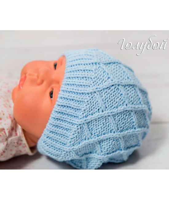 Летний вязаный комплект Asselina Пахлава голубой