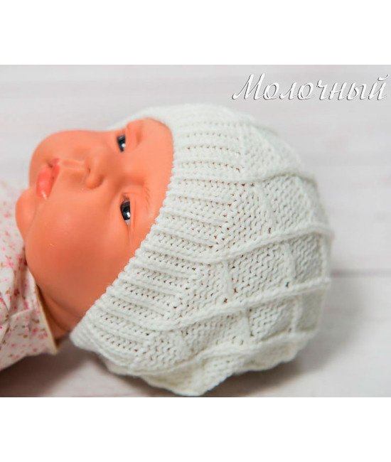 Вязаный комплект Пахлава молочный