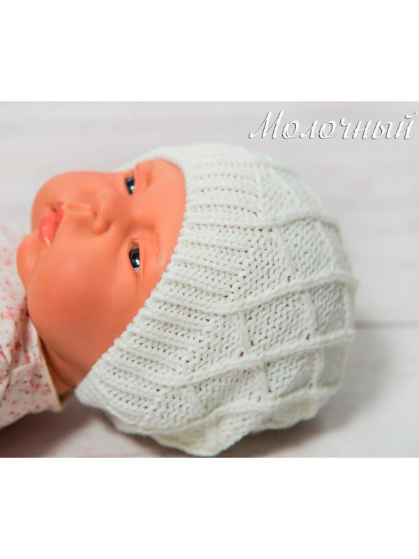 Вязаный комплект Пахлава молочный