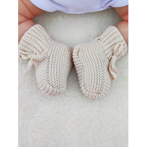 Вязаные носочки-пинетки Лапочки крем-брюле