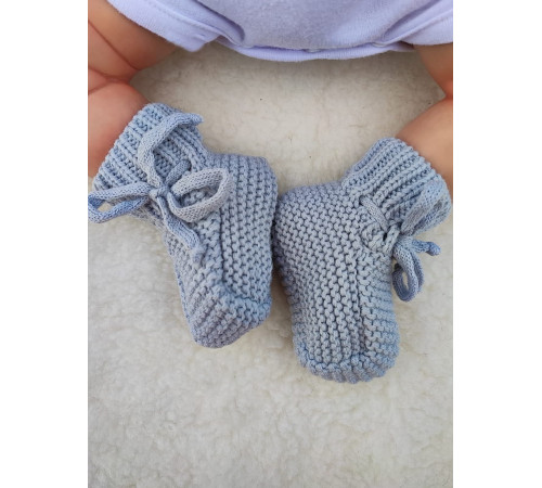 Вязаные носочки-пинетки Лапочки серые