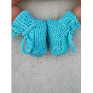 Вязаные носочки-пинетки Лапочки тиффани