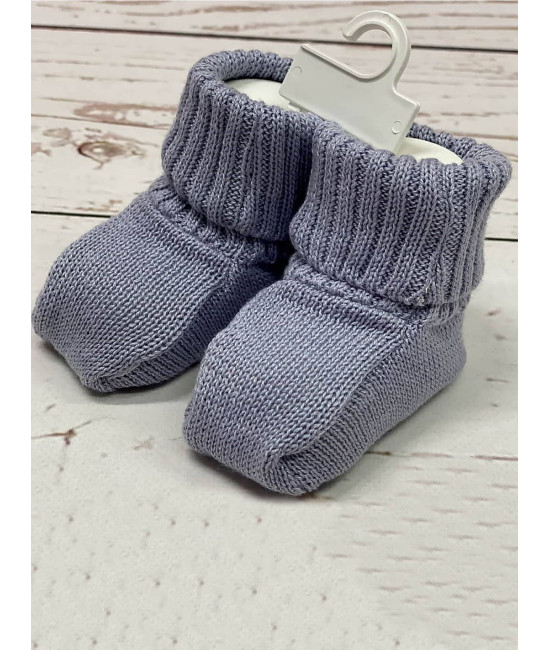 Вязаные носочки-пинетки Топы серые