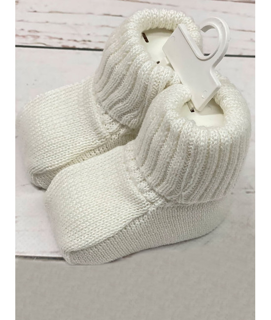 Вязаные носочки-пинетки Топы молочные