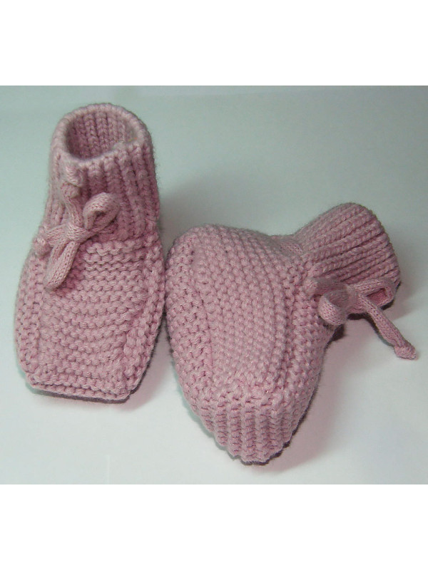 Вязаные носочки-пинетки Лапочки пудра