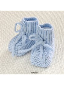 Вязаный комплект для новорожденных Коса Лайт-Косички голубой