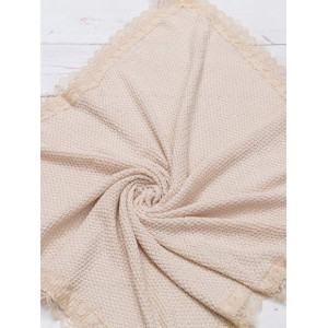 Вязаный плед для новорожденных Рис крем