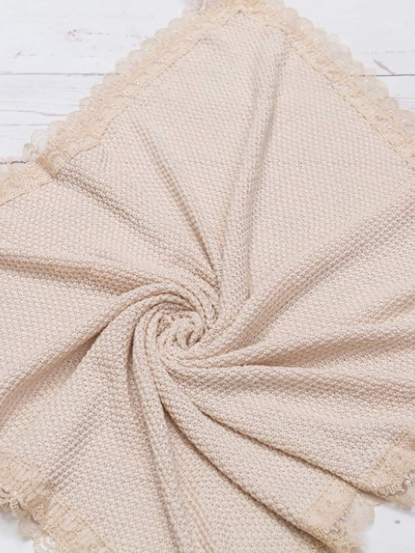 Вязаный плед Рис крем