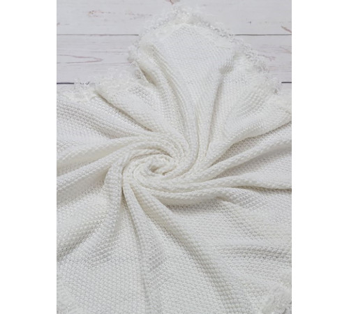 Вязаный плед для новорожденных Рис молочный