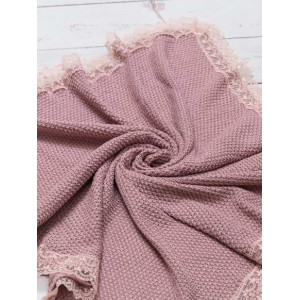 Вязаный плед для новорожденных Рис пудра