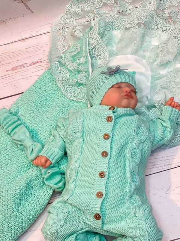 Летний вязаный комплект Рис тиффани