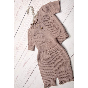 Вязаный хлопковый комбинезон Росинка какао