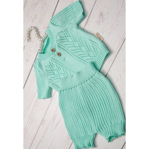 Вязаный хлопковый комбинезон Росинка тиффани