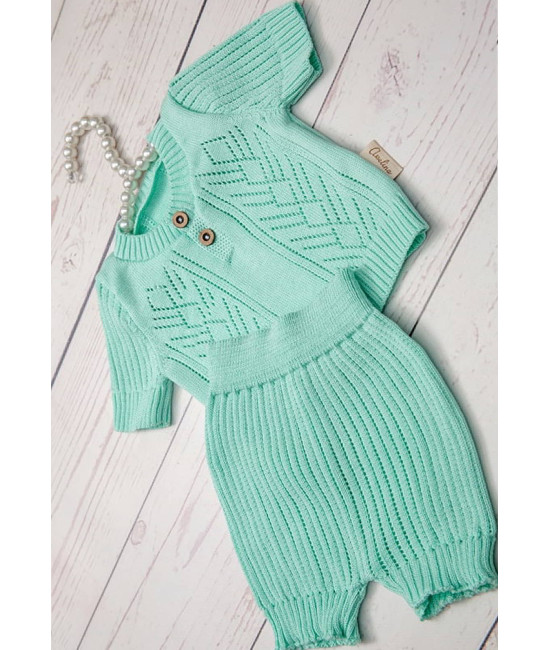 Вязаный хлопковый комбинезон Росинка тиффани
