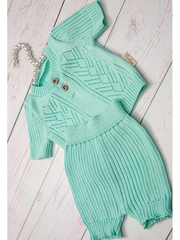Летний вязаный комплект Росинка тиффани