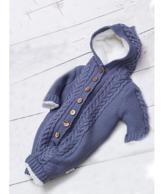 Вязаный комбинезон Рози ежевичный