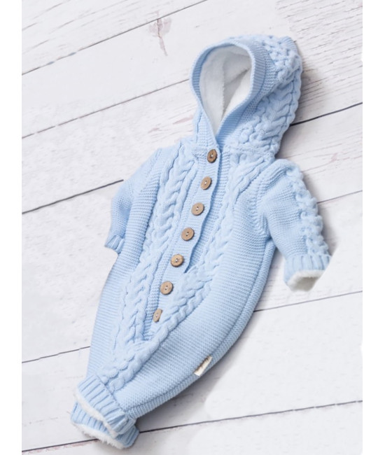 Вязаный комбинезон Рози голубой