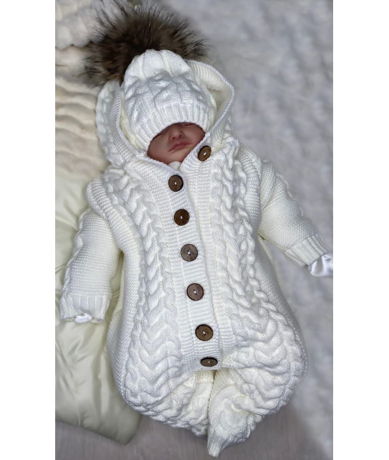 Вязаный комбинезон Рози белый