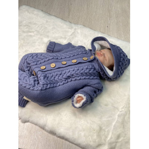 Вязаный комбинезон Рози ежевичный